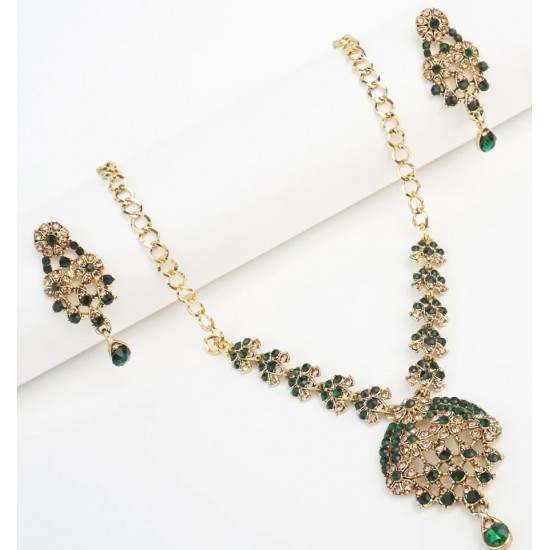 Green Gold Punjabi Wedding Jewellery Set