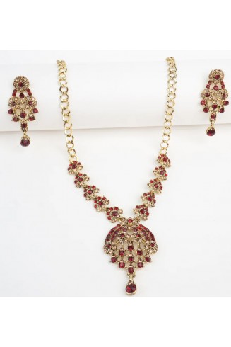 Maroon Gold Wedding Jewellery Set