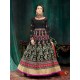 Black Elegant Evening Gown Indian Anarkali Dress Suit