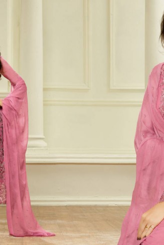 Rose Pink Pakistani Salwar Suit Indian Party Dress