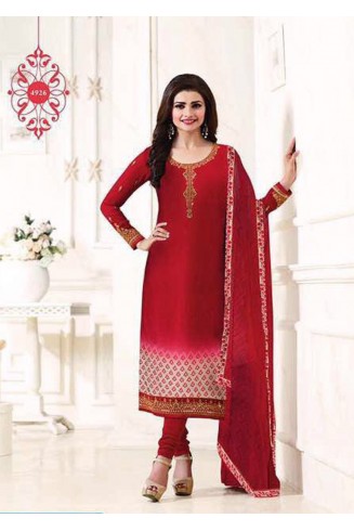 KS-4926 RED KASEESH SILKINA ROYAL CREPE PARTY WEAR SUIT