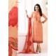 KS-5378 ORANGE KASEESH SILKINA FRENCH CREPE PARTY WEAR SUIT