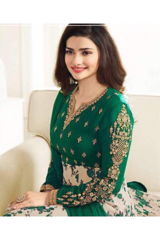 Green Printed Anarkali Suit Indian Designer Punjabi Dress