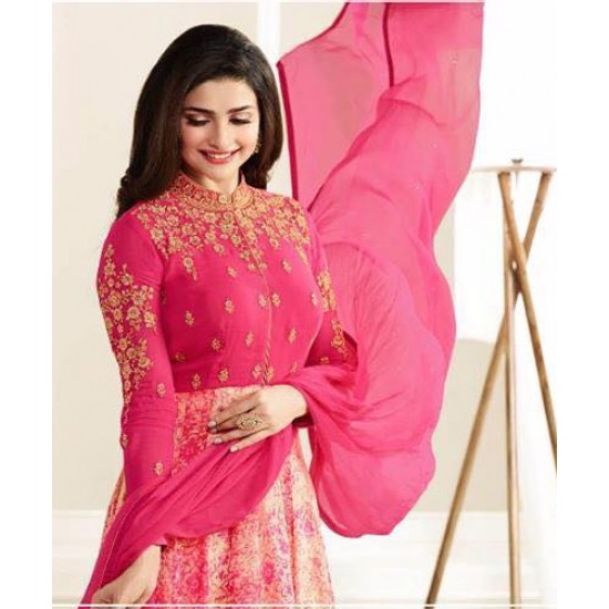 Pink Indian Anarkali Frock Designer Party Suit