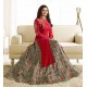 Red Printed Indian Dress Fancy Party Wear Suit