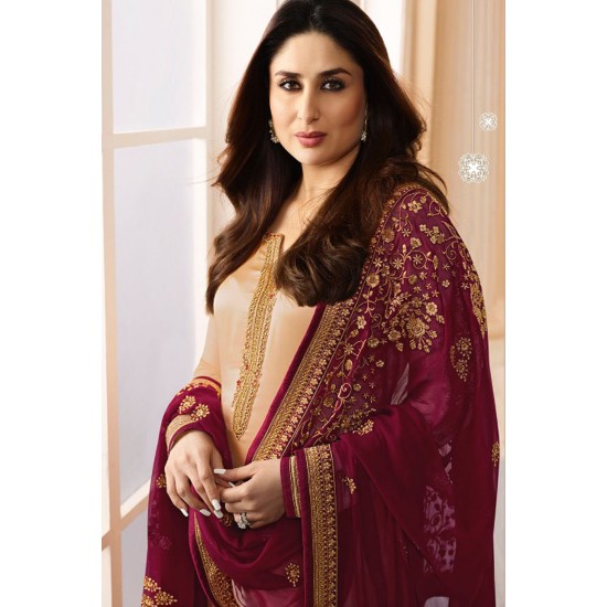 Gold Designer Salwar Kameez Kareena Kapoor Indian Dress