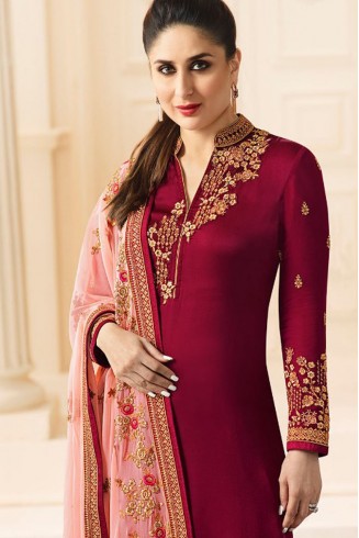 Red Designer Wedding Party Wear Indian Fancy Suit