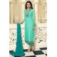 Turquoise Indian Designer Salwar Suit Sequin Party Dress