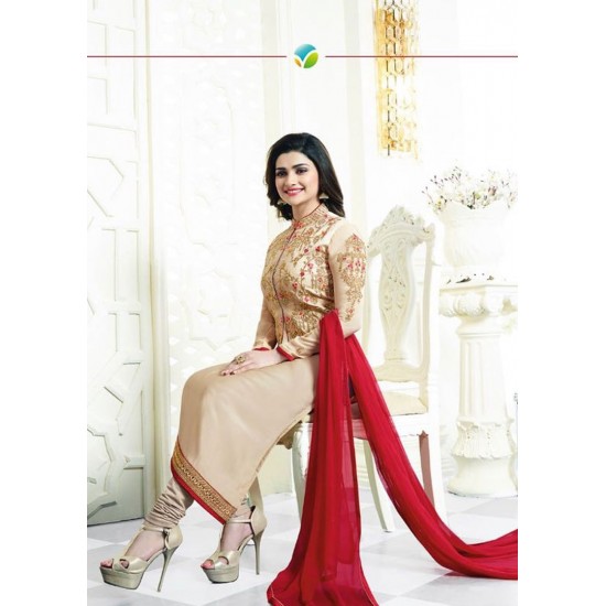 Cream Indian Jacket Salwar Suit Fancy Wedding Dress