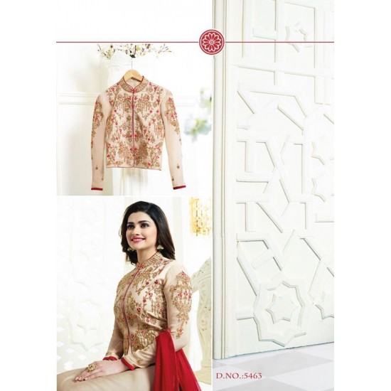 Cream Indian Jacket Salwar Suit Fancy Wedding Dress