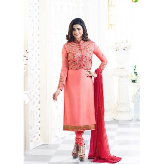 Pink Jacket Style Indian Wedding Salwar Suit