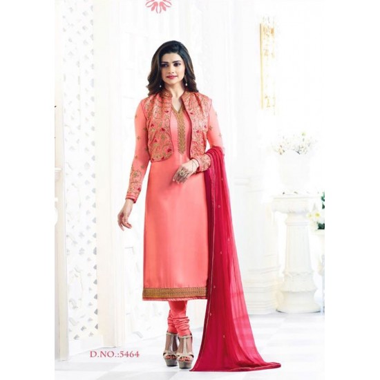 Pink Jacket Style Indian Wedding Salwar Suit
