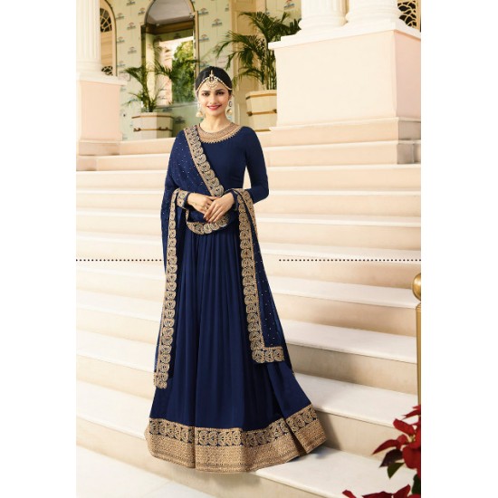 Navy Blue Floor Length Kaseesh Prachi Desai Anarakli Dress