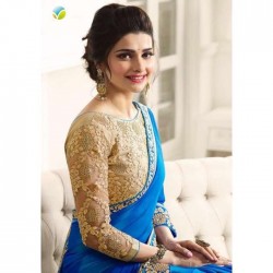 Blue Designer Saree With Heavy Embridered Blouse Blue Designer Saree With Heavy Embridered Blouse
