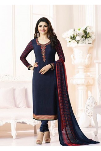 NAVY BLUE KASEESH PARTY WEAR SUIT