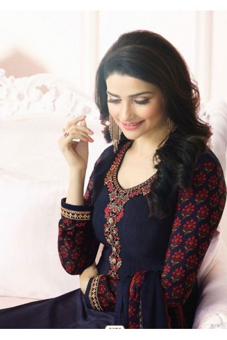NAVY BLUE KASEESH PARTY WEAR SUIT
