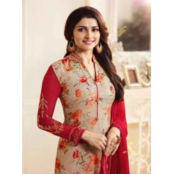 6362 RED AND BEIGE KASEESH VICTORIA PARTY WEAR STRAIGHT CHURIDAR SALWAR KAMEEZ  6362 RED AND BEIGE KASEESH VICTORIA PARTY WEAR STRAIGHT CHURIDAR SALWAR KAMEEZ