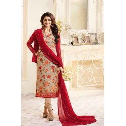 6362 RED AND BEIGE KASEESH VICTORIA PARTY WEAR STRAIGHT CHURIDAR SALWAR KAMEEZ  6362 RED AND BEIGE KASEESH VICTORIA PARTY WEAR STRAIGHT CHURIDAR SALWAR KAMEEZ