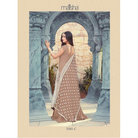 Brown Pakistani Wedding Gown Indian Party Style Dress