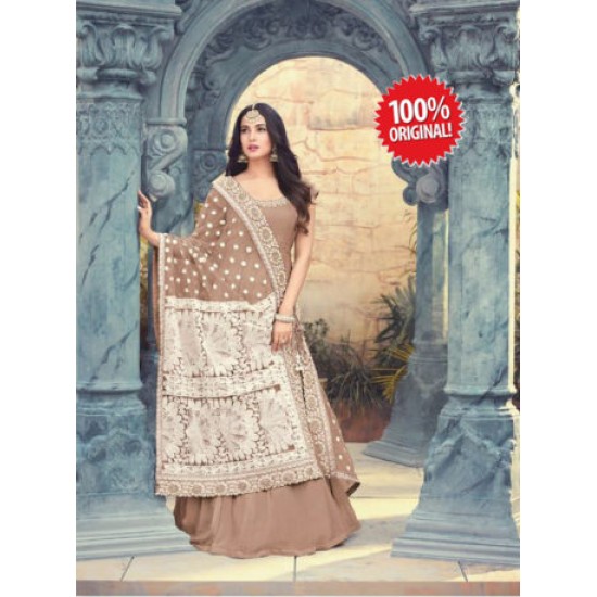 Brown Pakistani Wedding Gown Indian Party Style Dress