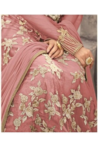 Peachy Pink Bridal Gown Indian Wedding Outfit