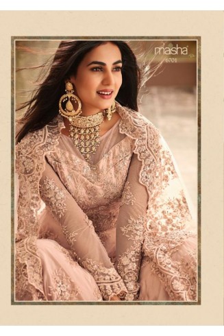 PEACH INDIAN DESIGNER PARTY & WEDDING GOWN 