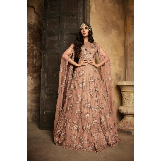 Rose Pink Indian Wedding Wear Gown