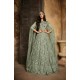 ASH GREEN INDIAN ETHNIC BRIDAL ANARKALI GOWN