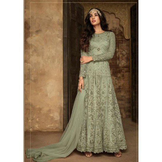 GREEN PAKISTANI WEDDING WEAR DRESS