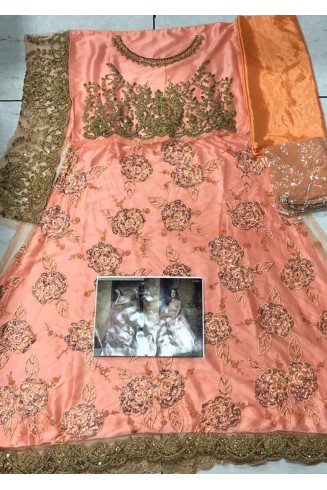 Peach Indian Designer Wedding Wear