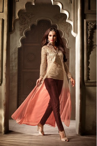 Gold & Maroon Hot Dress Indian Designer Jacket Suit