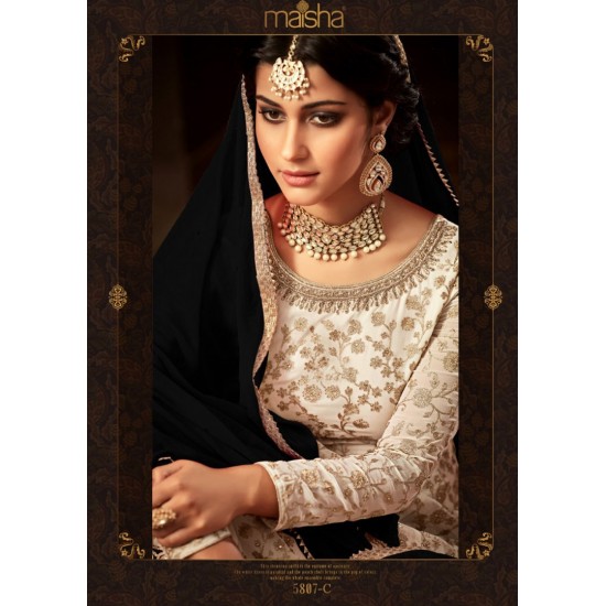 WHITE AND BLACK INDIAN WEDDING GHARARA AND LEHENGA STYLE DRESS