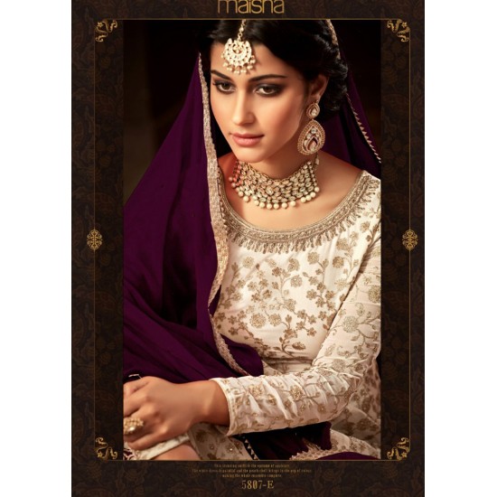 WHITE AND PLUM INDIAN WEDDING GHARARA AND LEHENGA STYLE DRESS