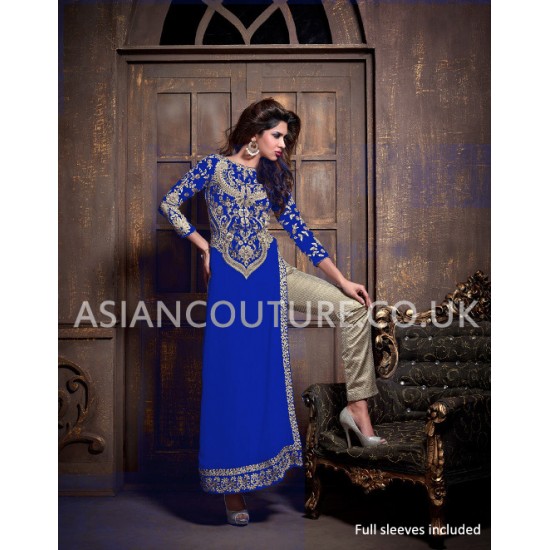 Royal Blue Indian Designer Salwar Suit Pakistani Party Wear