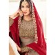 Brown Bridal Gown Pakistani Designer Evening Suit