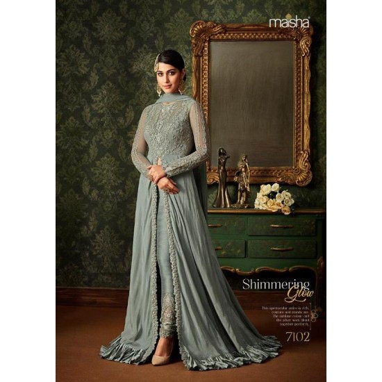 Grey New Indian Wedding Party Bridesmaid Designer Gown 