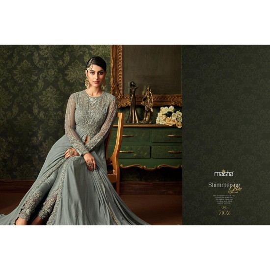 Grey New Indian Wedding Party Bridesmaid Designer Gown 