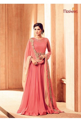 ZMS4501 PINK MAISHA MASKEEN WEDDING WEAR GOWN