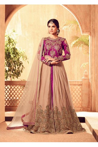 Purple Party Wear Lehenga Indian Designer Embroidered Dress