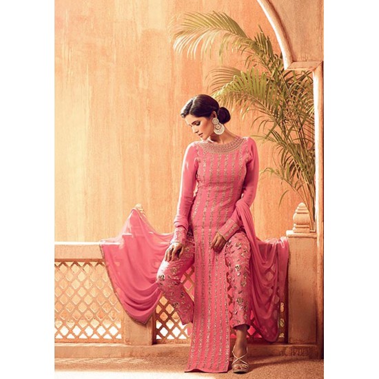 Hot Pink Indian Party Suit Pakistani Wedding Dress