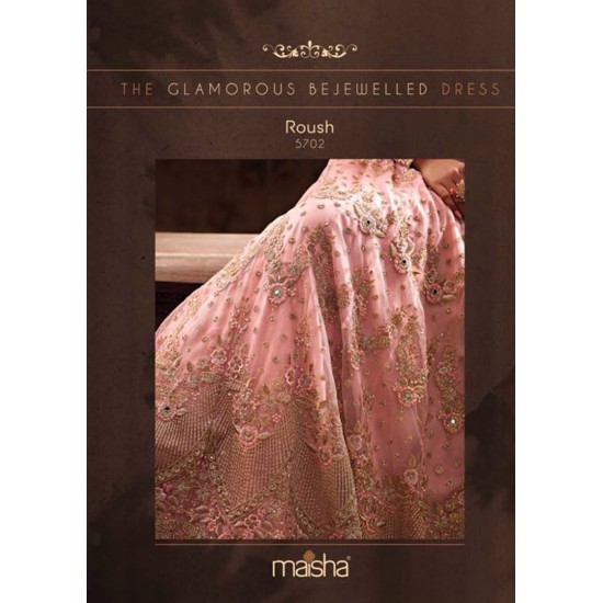 Pink Gold Embellished Evening Gown