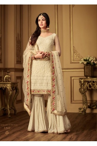 Sweet Corn Designer Gharara Pakistani Suit (4 weeks delivery)