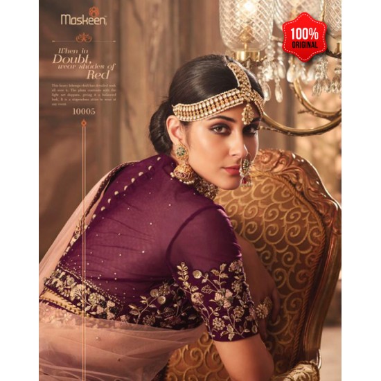 PURPLE HEAVY EMBROIDERED PUNJABI WEDDING LEHENGA 