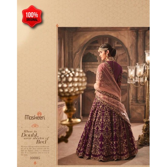 PURPLE HEAVY EMBROIDERED PUNJABI WEDDING LEHENGA 