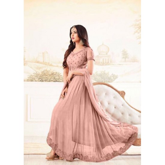 ZMZ4602-B PINK MAISHA ZARI DESIGNER WEDDING WEAR LEHENGA STYLE DRESS