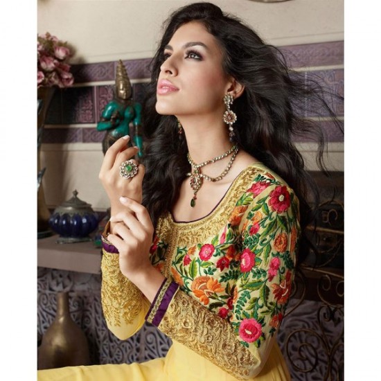 Yellow Indian Anarkali Suit