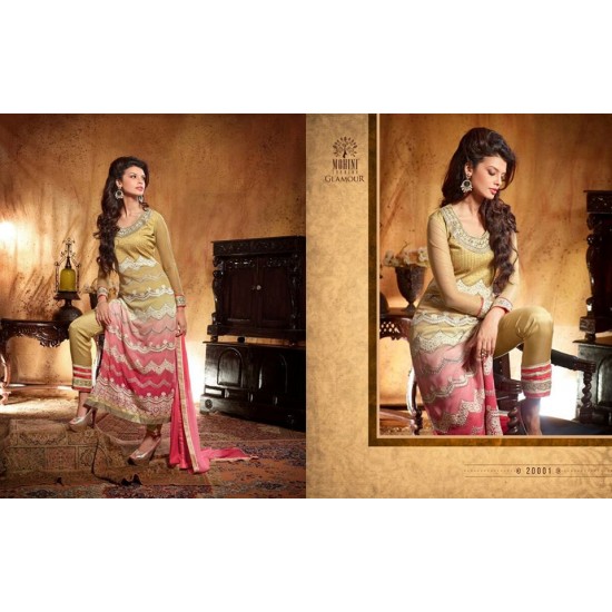 Pink and Yellow Mohini Wedding Salwar Suit