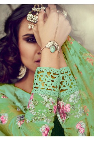 Green Pakistani Designer Embroidered Salwar Suit 