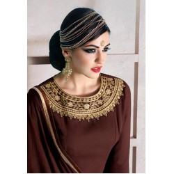 Dark Brown Indian Designer Party Wear Suit
