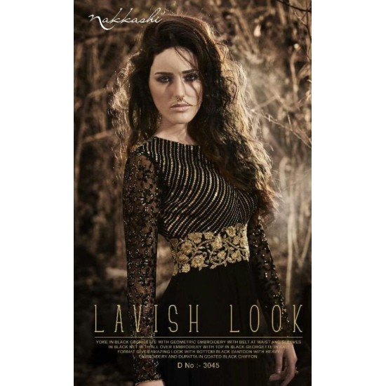 Black Embroidered Evening Party Dress